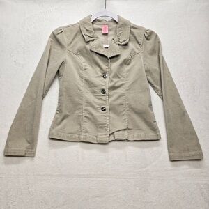 Copper Key Corduroy Blazer‎ Jacket Tan Fitted Stretch 12
